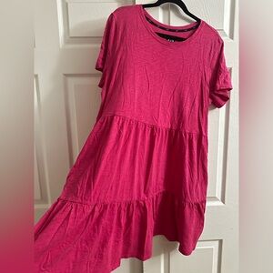 Pink Gap Tiered Sporty T-shirt Dress 100% Cotton